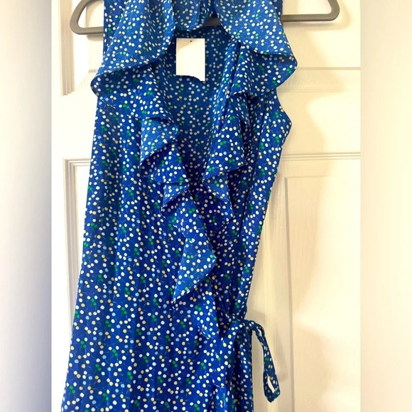 Max Studio polka dot wrap dress with ruffle trim NWT size large - Picture 3 of 6